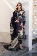All-Over Print Embroidered Black Lawn Dress Design for EID and Formal Wear