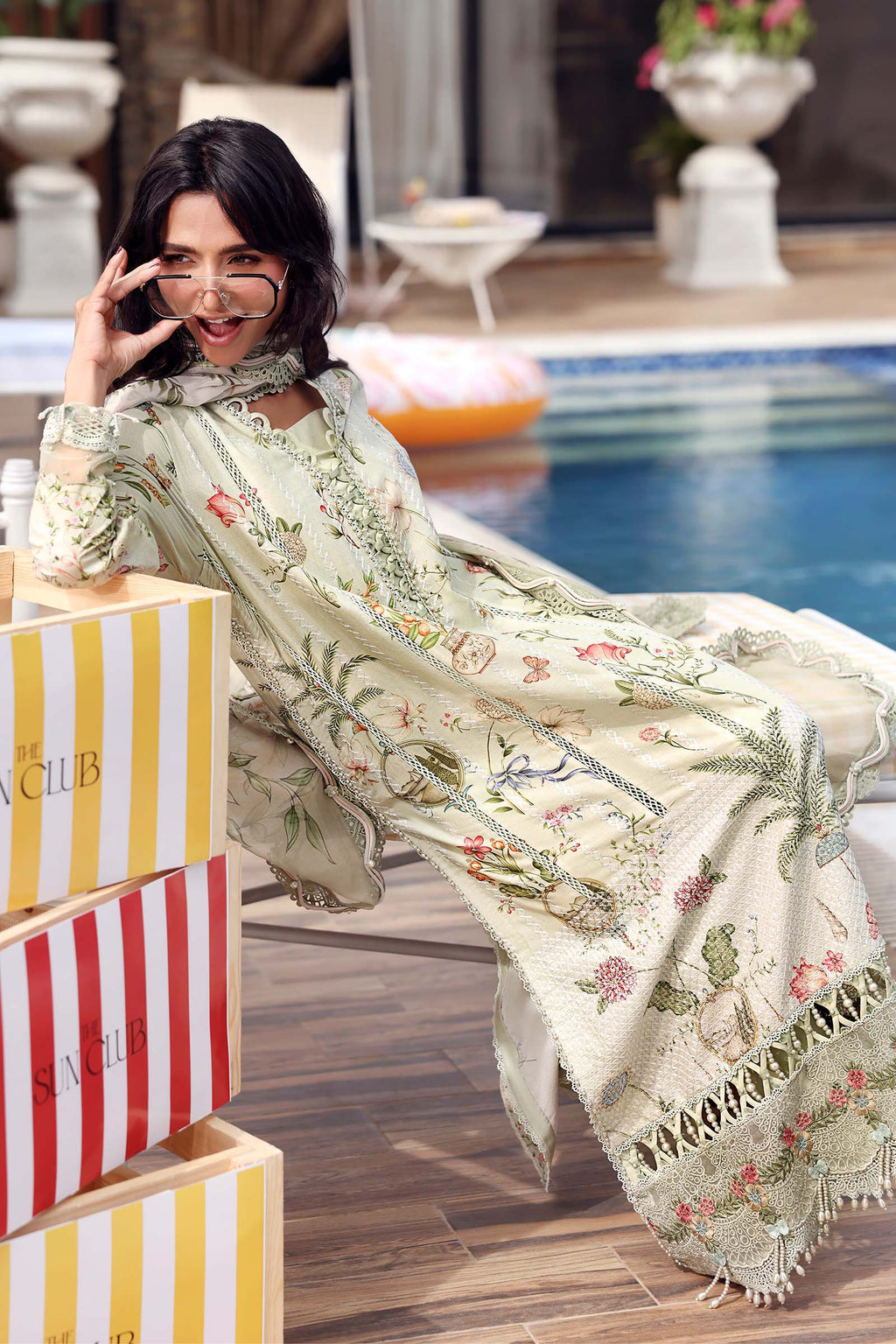 3 Piece Unstitched Embroidered Lawn Suit