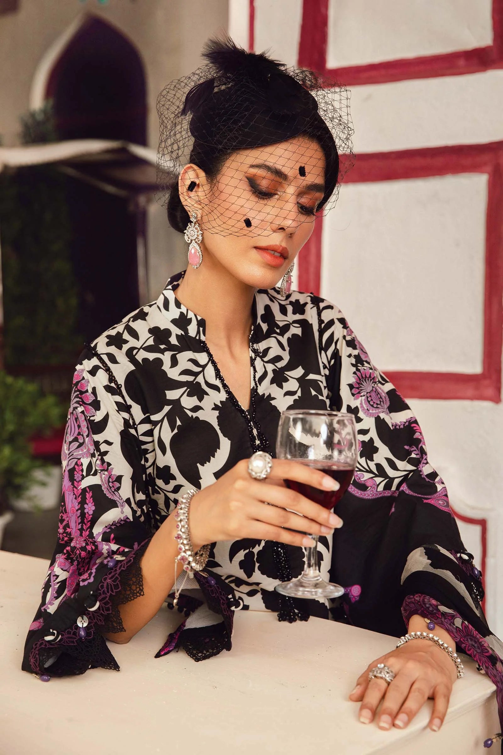 Maria.B MPrints Embroidered Cambric Unstitched 3Pc Suit