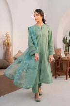 Signature Elegant Embroidered Kurta Set - Sage Green