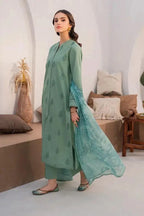 Signature Elegant Embroidered Kurta Set - Sage Green