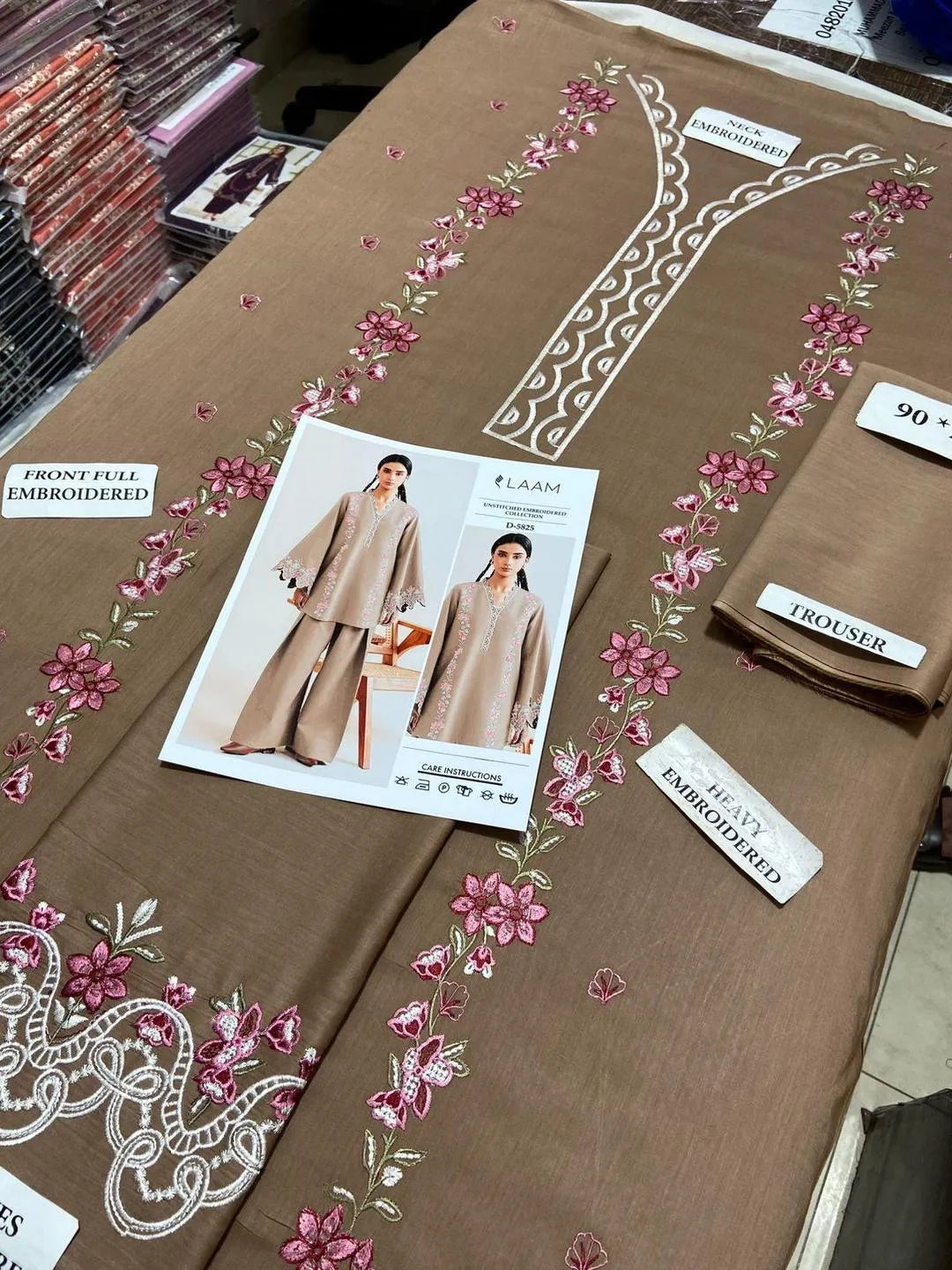 Luxury Beige Embroidered Lawn - 2 Piece Unstitched