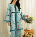 Premium Printed Grip 2-Piece Co-ord Set - Sky Blue