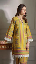 Lime Geometric Mosaic Printed Lawn 2-Piece Co-ord Set