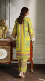 Lime Geometric Mosaic Printed Lawn 2-Piece Co-ord Set